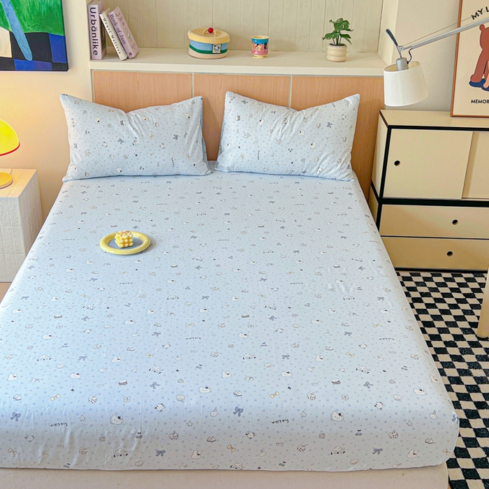 91家纺网 家纺一手货源 找家纺 金丝鸟家纺 2025新款全棉斜纹单床笠 床笠单件 路灯影院