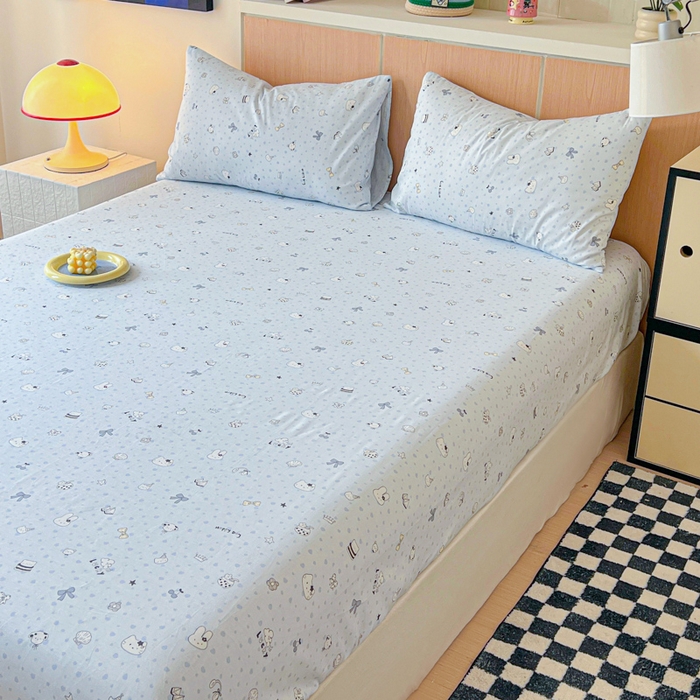 91家纺网 家纺一手货源 找家纺 金丝鸟家纺 2025新款全棉斜纹单床笠 床笠单件 路灯影院