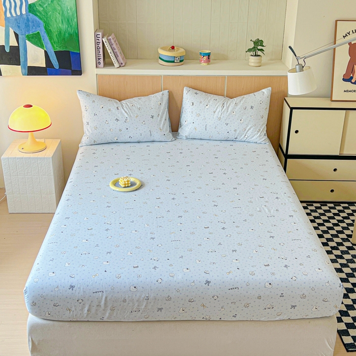 91家纺网 家纺一手货源 找家纺 金丝鸟家纺 2025新款全棉斜纹单床笠 床笠单件 路灯影院