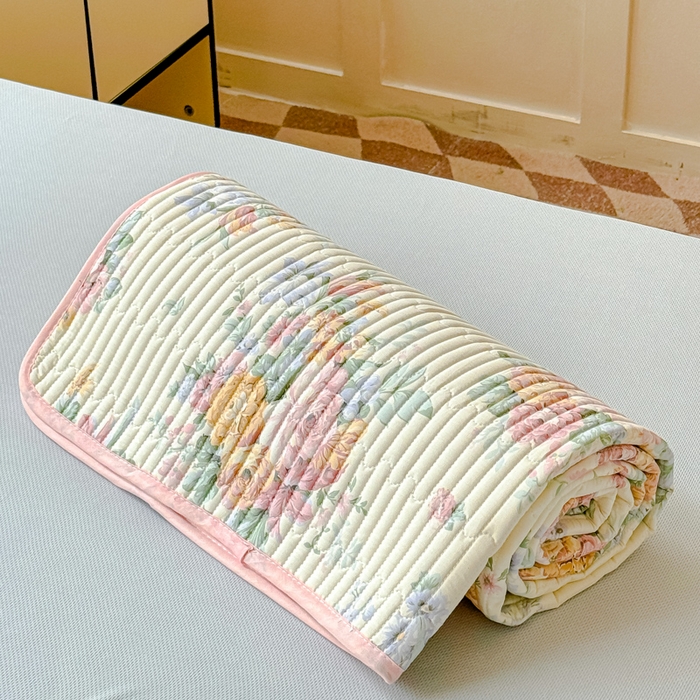 91家纺网 家纺一手货源 找家纺 金丝鸟家纺 2025新款全棉软床垫床褥床盖 玫瑰地图