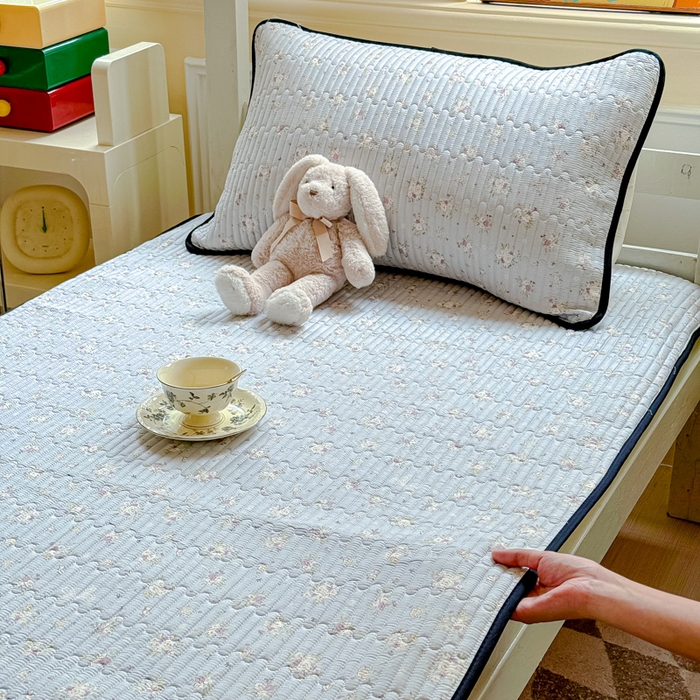 金丝鸟家纺 2025新款全棉软床垫床褥床盖 浅夏雏菊 灰