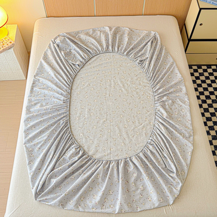 91家纺网 家纺一手货源 找家纺 金丝鸟家纺 2025新款全棉斜纹单床笠 床笠单件 浅夏雏菊-灰