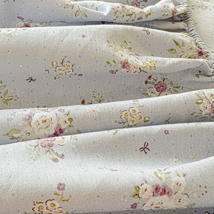 91家纺网 家纺一手货源 找家纺 金丝鸟家纺 2025新款全棉斜纹单床笠 床笠单件 浅夏雏菊-灰