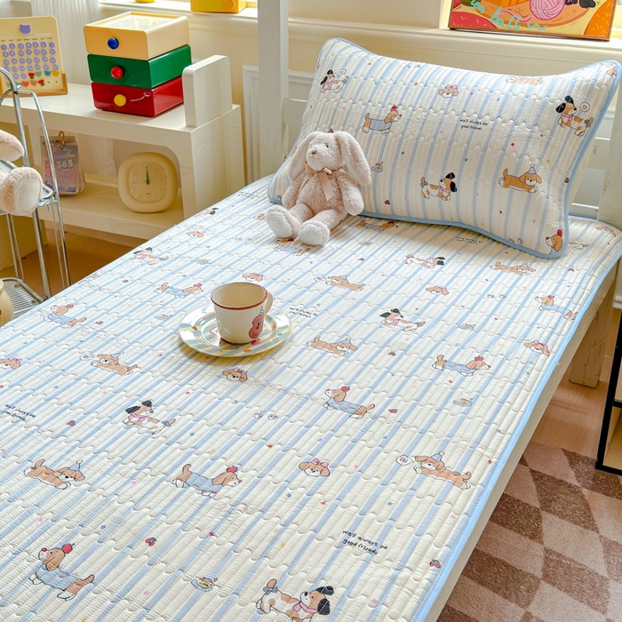 91家纺网 家纺一手货源 找家纺 金丝鸟家纺 2025新款全棉软床垫床褥床盖 糖纸童年