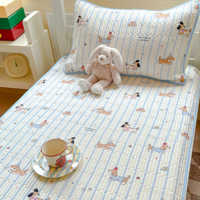 91家纺网 家纺一手货源 找家纺 金丝鸟家纺 2025新款全棉软床垫床褥床盖 糖纸童年