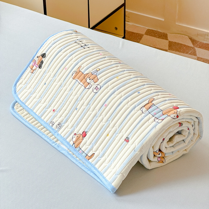 91家纺网 家纺一手货源 找家纺 金丝鸟家纺 2025新款全棉软床垫床褥床盖 糖纸童年