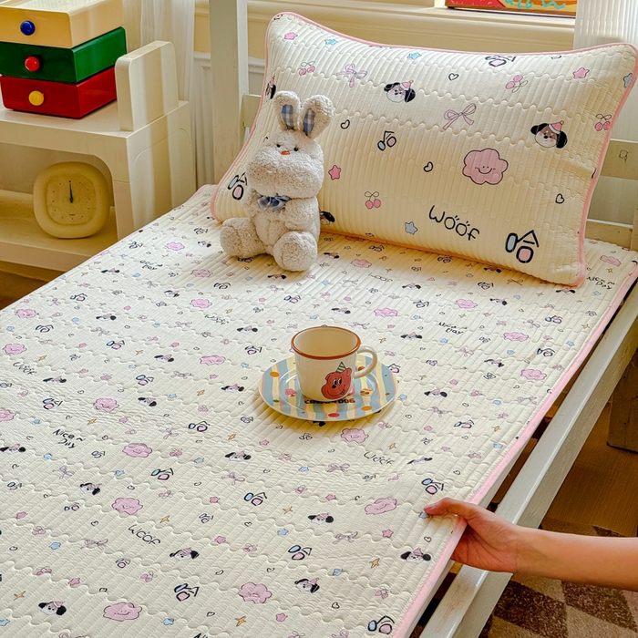 金丝鸟家纺 2025新款全棉软床垫床褥床盖 甜汪云趣