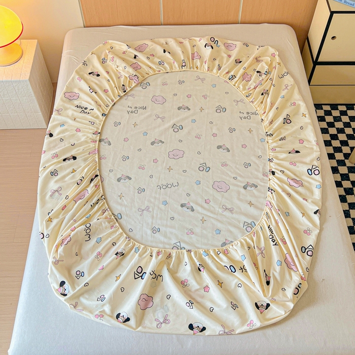 91家纺网 家纺一手货源 找家纺 金丝鸟家纺 2025新款全棉斜纹单床笠 床笠单件 甜汪云趣