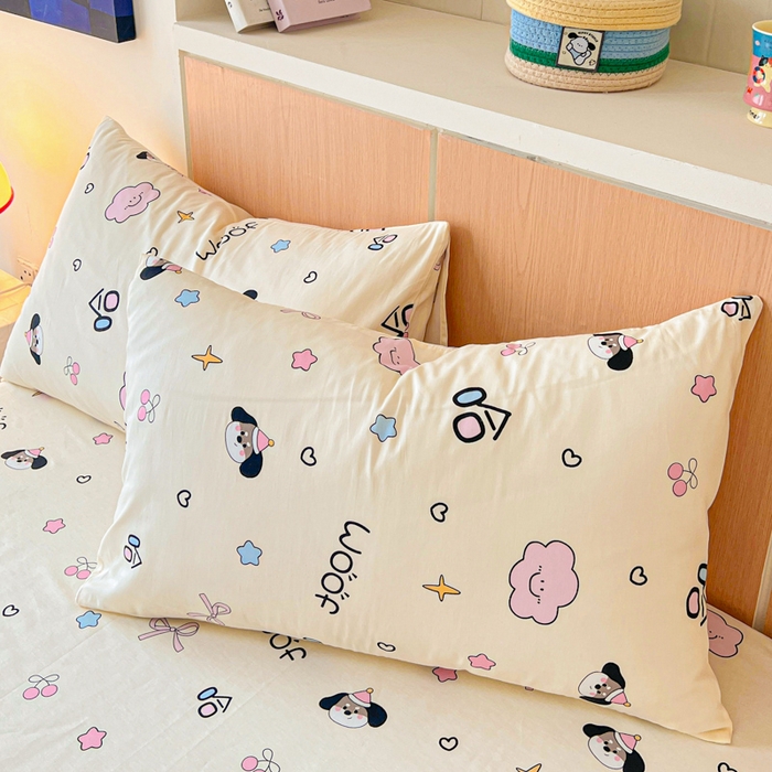 91家纺网 家纺一手货源 找家纺 金丝鸟家纺 2025新款全棉斜纹单床笠 床笠单件 甜汪云趣