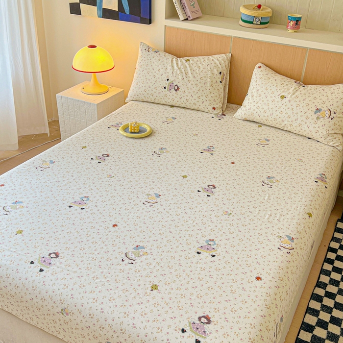 91家纺网 家纺一手货源 找家纺 金丝鸟家纺 2025新款全棉斜纹单床笠 床笠单件 星轨漫步