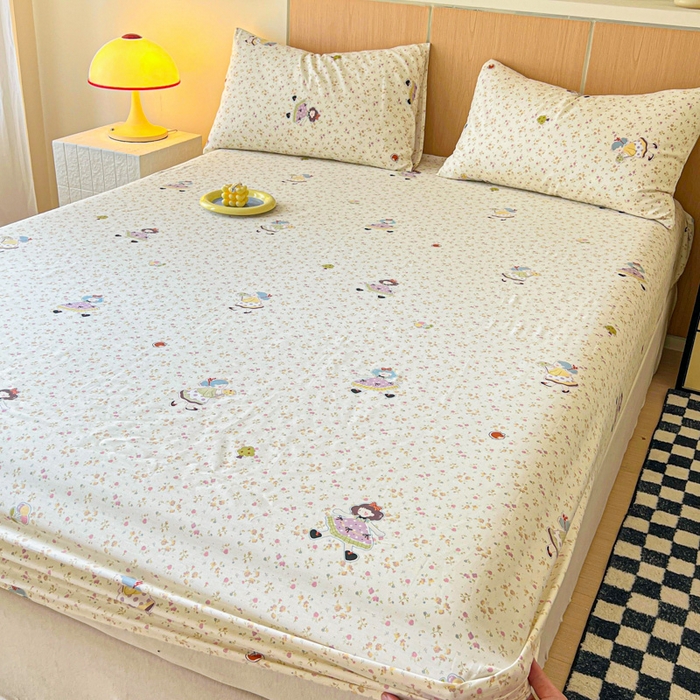 91家纺网 家纺一手货源 找家纺 金丝鸟家纺 2025新款全棉斜纹单床笠 床笠单件 星轨漫步