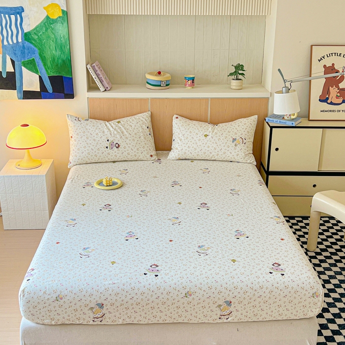 91家纺网 家纺一手货源 找家纺 金丝鸟家纺 2025新款全棉斜纹单床笠 床笠单件 星轨漫步