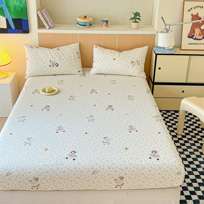 91家纺网 家纺一手货源 找家纺 金丝鸟家纺 2025新款全棉斜纹单床笠 床笠单件 星轨漫步