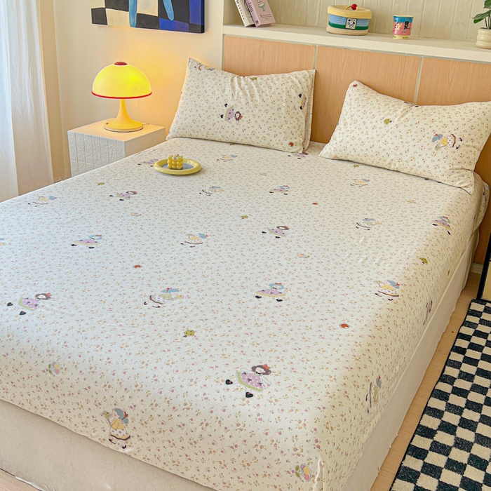 91家纺网 家纺一手货源 找家纺 金丝鸟家纺 2025新款全棉斜纹单床笠 床笠单件 星轨漫步