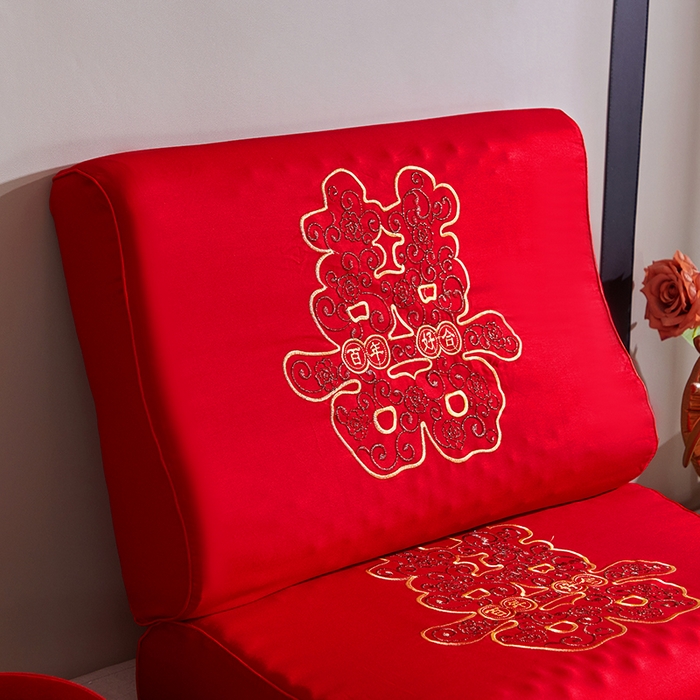 91家纺网 家纺一手货源 找家纺 （总）四川牛皮席 2025新款全棉纯棉刺绣莫代尔婚庆乳胶枕枕头枕芯