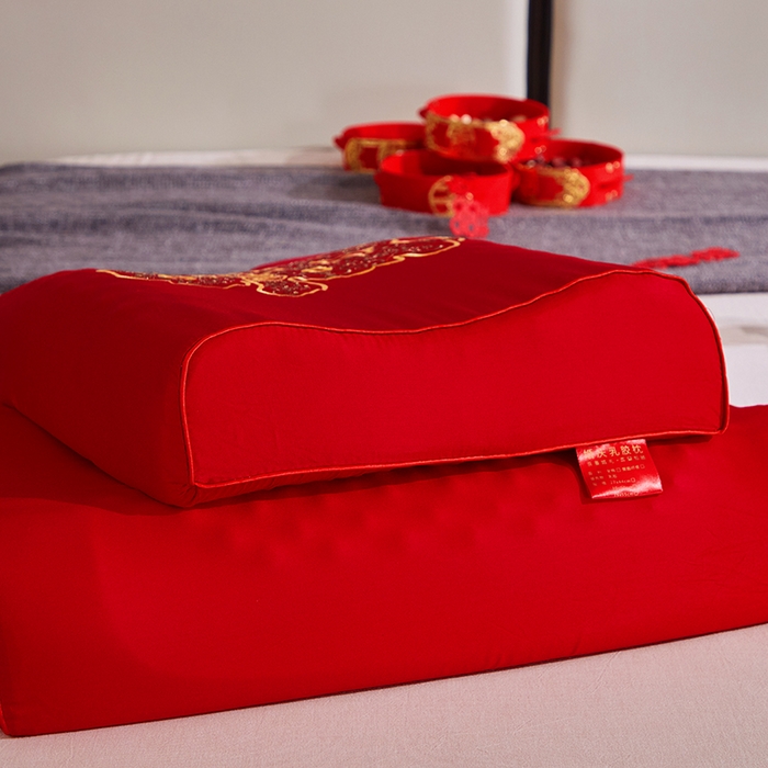 91家纺网 家纺一手货源 找家纺 （总）四川牛皮席 2025新款全棉纯棉刺绣莫代尔婚庆乳胶枕枕头枕芯