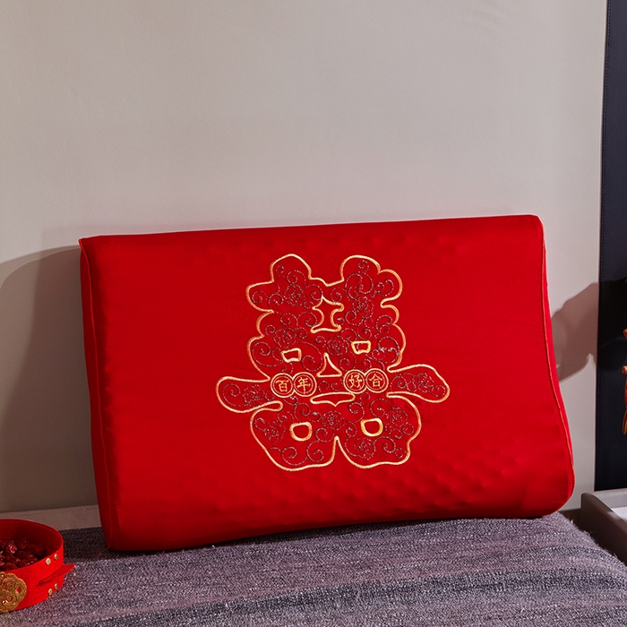 91家纺网 家纺一手货源 找家纺 （总）四川牛皮席 2025新款全棉纯棉刺绣莫代尔婚庆乳胶枕枕头枕芯