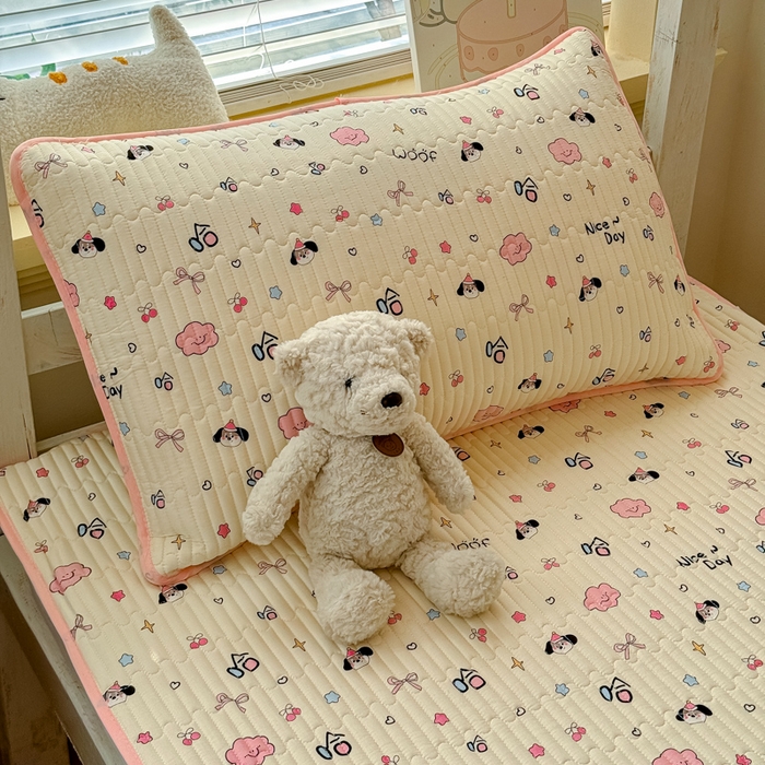 91家纺网 家纺一手货源 找家纺 金丝鸟家纺 2025新款全棉双层纱软床垫床褥床盖 哈哈派对