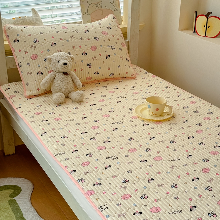 91家纺网 家纺一手货源 找家纺 金丝鸟家纺 2025新款全棉双层纱软床垫床褥床盖 哈哈派对