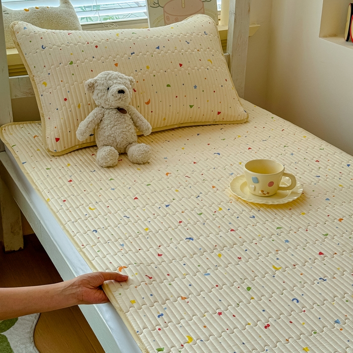 金丝鸟家纺 2025新款全棉双层纱软床垫床褥床盖 奶酪派