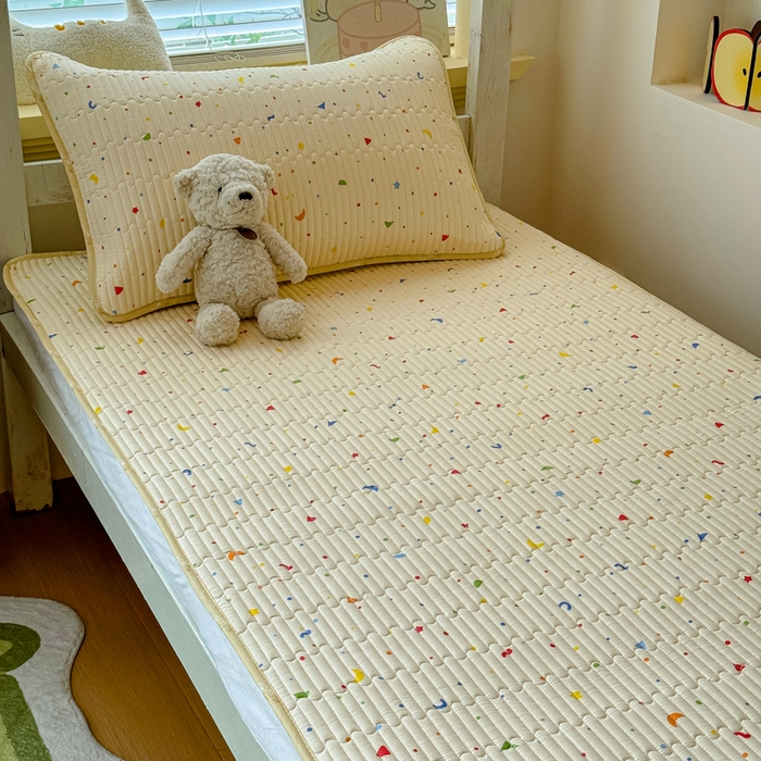 91家纺网 家纺一手货源 找家纺 金丝鸟家纺 2025新款全棉双层纱软床垫床褥床盖 奶酪派