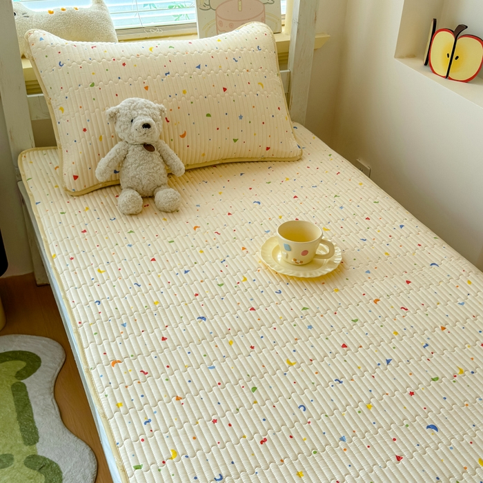 91家纺网 家纺一手货源 找家纺 金丝鸟家纺 2025新款全棉双层纱软床垫床褥床盖 奶酪派