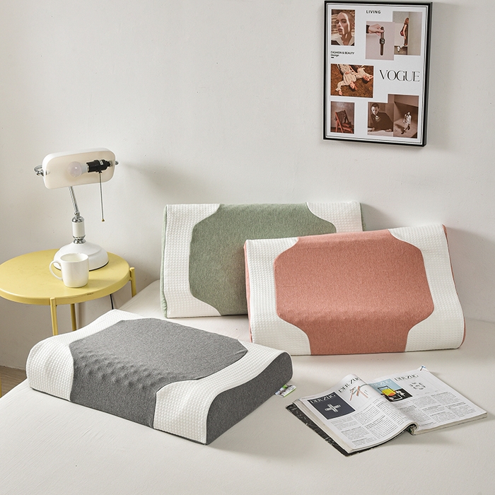 91家纺网 家纺一手货源 找家纺 （总）四川牛皮席 2025新款全棉纯棉拼接乳胶枕 枕头枕芯