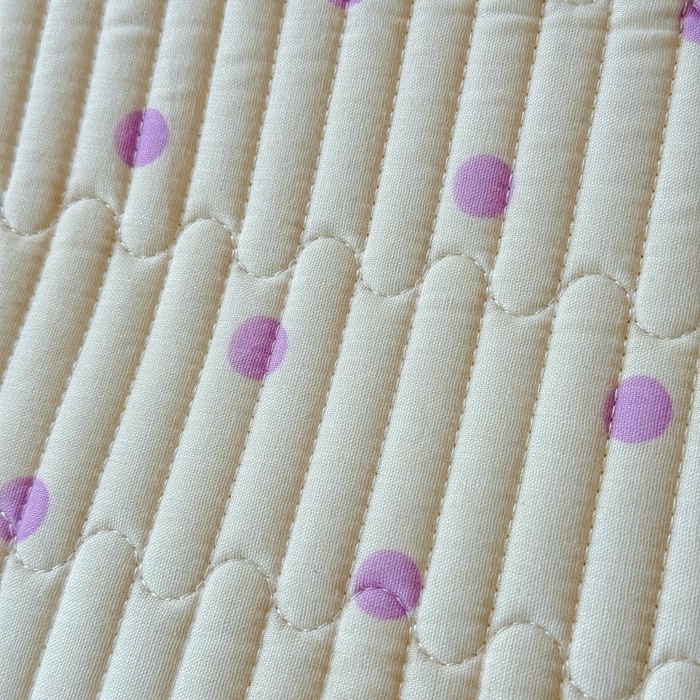 91家纺网 家纺一手货源 找家纺 金丝鸟家纺 2025新款全棉双层纱软床垫床褥床盖 珍珠见月-紫