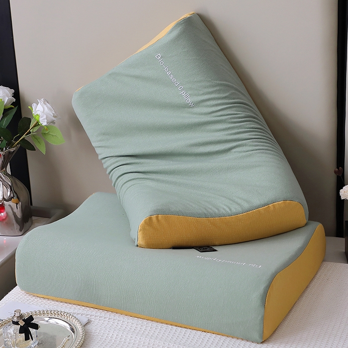 91家纺网 家纺一手货源 找家纺 （总）四川牛皮席 2025新款云朵护颈记忆棉零压力枕-曲线款 枕头枕芯