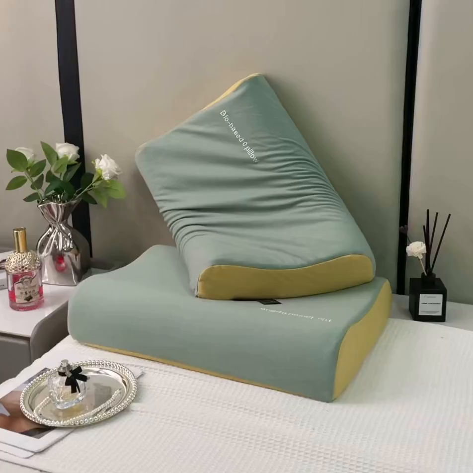 91家纺网 家纺一手货源 找家纺 （总）四川牛皮席 2025新款云朵护颈记忆棉零压力枕-曲线款 枕头枕芯