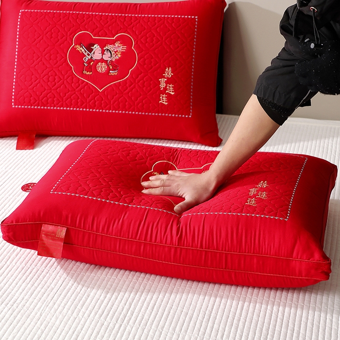 91家纺网 家纺一手货源 找家纺 （总）四川牛皮席 2025新款双喜临门全棉纯棉热熔棉枕芯