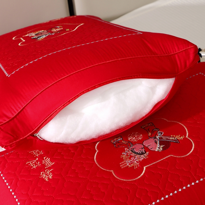 91家纺网 家纺一手货源 找家纺 （总）四川牛皮席 2025新款双喜临门全棉纯棉热熔棉枕芯