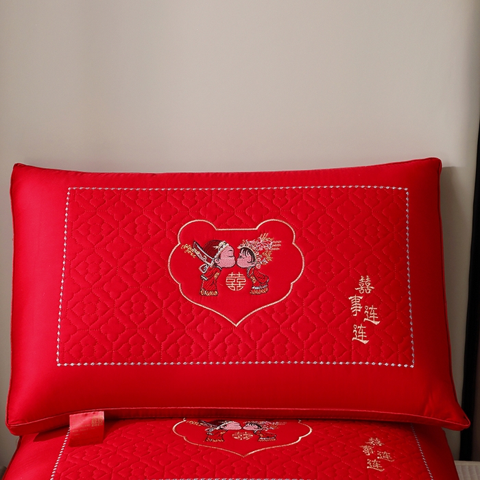 91家纺网 家纺一手货源 找家纺 （总）四川牛皮席 2025新款双喜临门全棉纯棉热熔棉枕芯