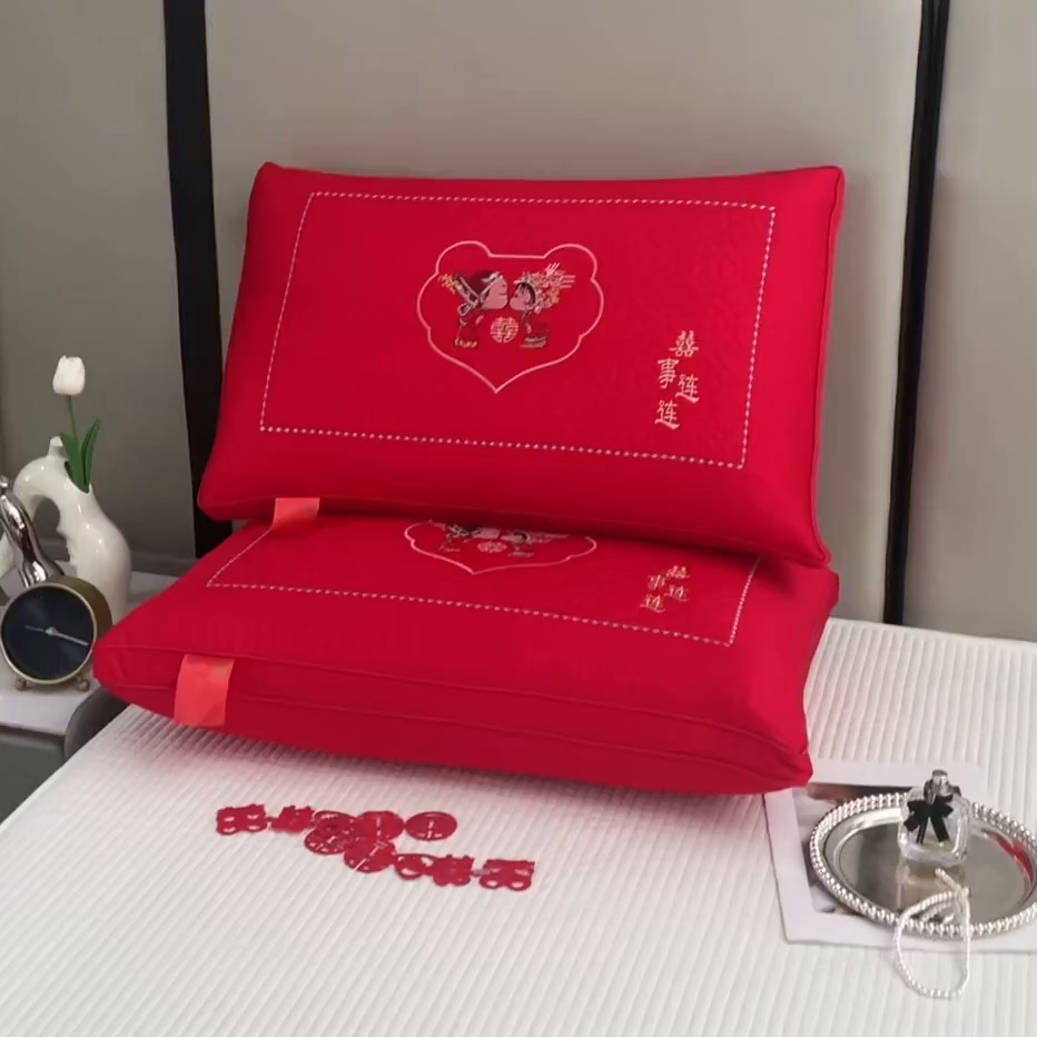 91家纺网 家纺一手货源 找家纺 （总）四川牛皮席 2025新款双喜临门全棉纯棉热熔棉枕芯