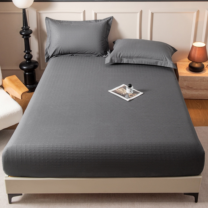 91家纺网 家纺一手货源 找家纺 露梦家纺 2025外贸内销跨境电商亚马逊速卖通磨毛单床笠三件套欧美尺寸多多跨境平台TEMU SHEIN笠高30 雅格-深灰