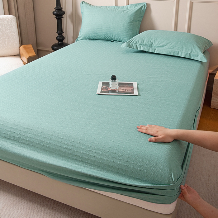 露梦家纺 2025外贸内销跨境电商亚马逊速卖通磨毛单床笠三件套欧美尺寸多多跨境平台TEMU SHEIN笠高30 雅格-松绿