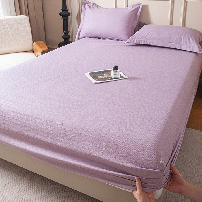 91家纺网 家纺一手货源 找家纺 露梦家纺 2025外贸内销跨境电商亚马逊速卖通磨毛单床笠三件套欧美尺寸多多跨境平台TEMU SHEIN笠高30 雅格-紫色