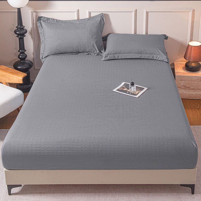 91家纺网 家纺一手货源 找家纺 露梦家纺 2025外贸内销跨境电商亚马逊速卖通磨毛单床笠三件套欧美尺寸多多跨境平台TEMU SHEIN笠高30 雅格-浅灰