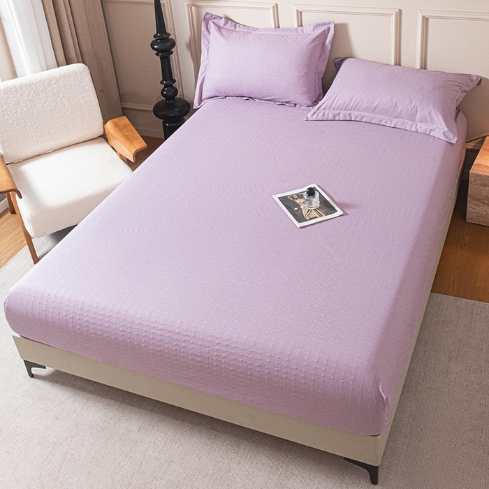 91家纺网 家纺一手货源 找家纺 露梦家纺 2025外贸内销跨境电商亚马逊速卖通磨毛单床笠三件套欧美尺寸多多跨境平台TEMU SHEIN笠高30 雅格-紫色