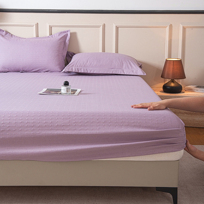 91家纺网 家纺一手货源 找家纺 露梦家纺 2025外贸内销跨境电商亚马逊速卖通磨毛单床笠三件套欧美尺寸多多跨境平台TEMU SHEIN笠高30 雅格-紫色