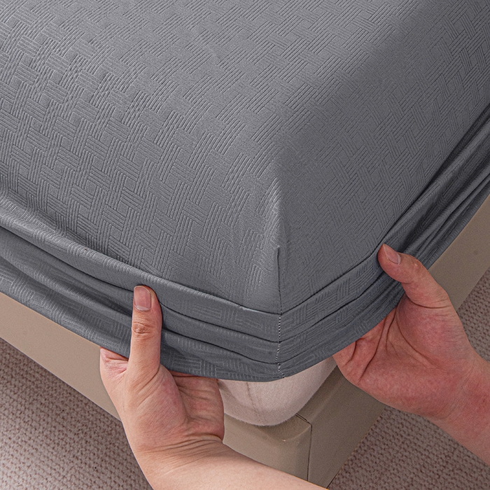 91家纺网 家纺一手货源 找家纺 露梦家纺 2025外贸内销跨境电商亚马逊速卖通磨毛单床笠三件套欧美尺寸多多跨境平台TEMU SHEIN笠高30 雅格-浅灰