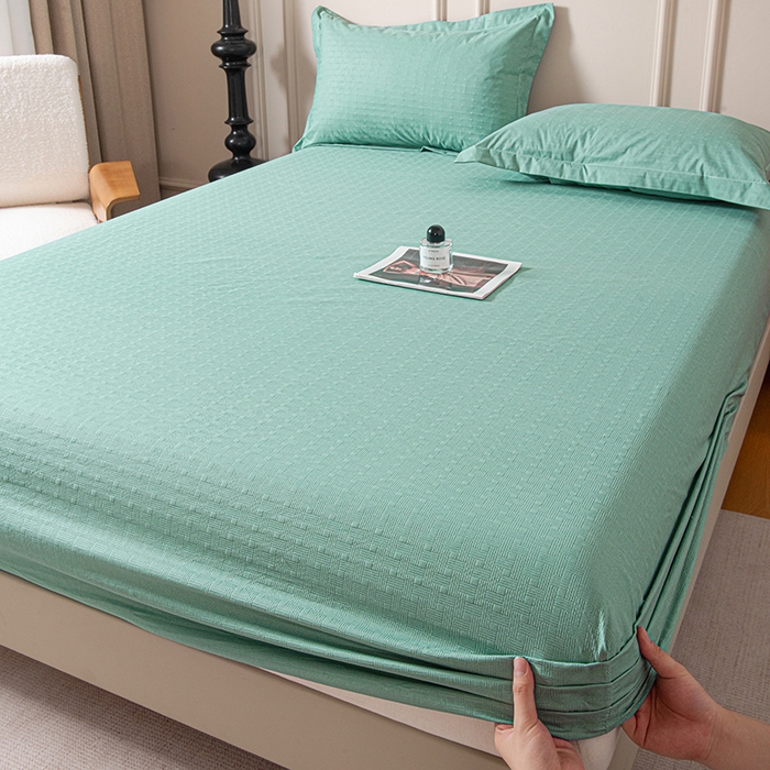 91家纺网 家纺一手货源 找家纺 露梦家纺 2025外贸内销跨境电商亚马逊速卖通磨毛单床笠三件套欧美尺寸多多跨境平台TEMU SHEIN笠高30 雅格-松绿