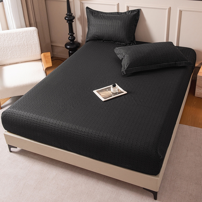 91家纺网 家纺一手货源 找家纺 露梦家纺 2025外贸内销跨境电商亚马逊速卖通磨毛单床笠三件套欧美尺寸多多跨境平台TEMU SHEIN笠高30 雅格-黑色