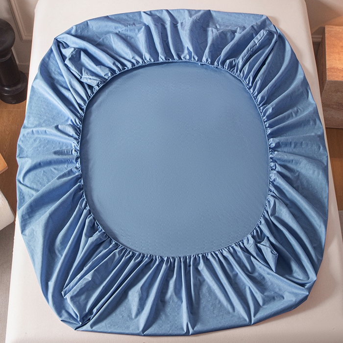 91家纺网 家纺一手货源 找家纺 露梦家纺 2025外贸内销跨境电商亚马逊速卖通磨毛单床笠三件套欧美尺寸多多跨境平台TEMU SHEIN笠高30 雅格-蓝色