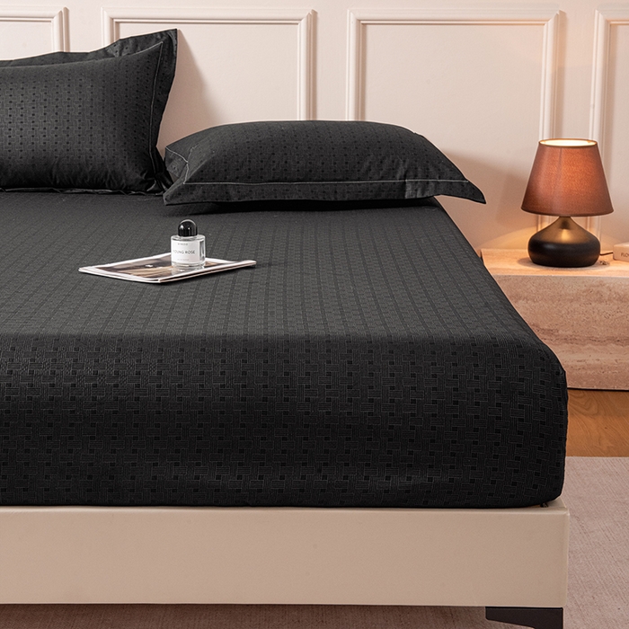 91家纺网 家纺一手货源 找家纺 露梦家纺 2025外贸内销跨境电商亚马逊速卖通磨毛单床笠三件套欧美尺寸多多跨境平台TEMU SHEIN笠高30 雅格-黑色