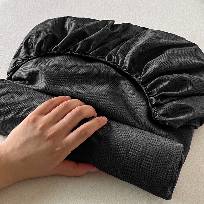 91家纺网 家纺一手货源 找家纺 露梦家纺 2025外贸内销跨境电商亚马逊速卖通磨毛单床笠三件套欧美尺寸多多跨境平台TEMU SHEIN笠高30 雅格-黑色