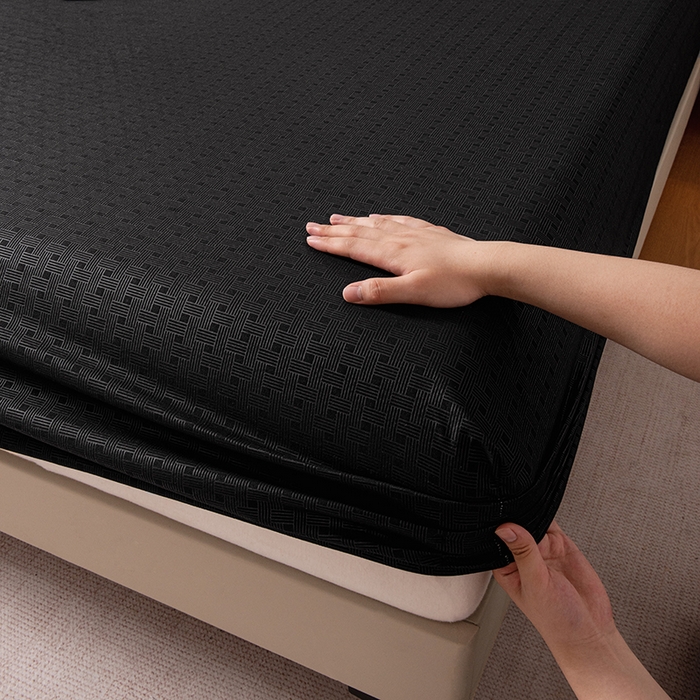 91家纺网 家纺一手货源 找家纺 露梦家纺 2025外贸内销跨境电商亚马逊速卖通磨毛单床笠三件套欧美尺寸多多跨境平台TEMU SHEIN笠高30 雅格-黑色