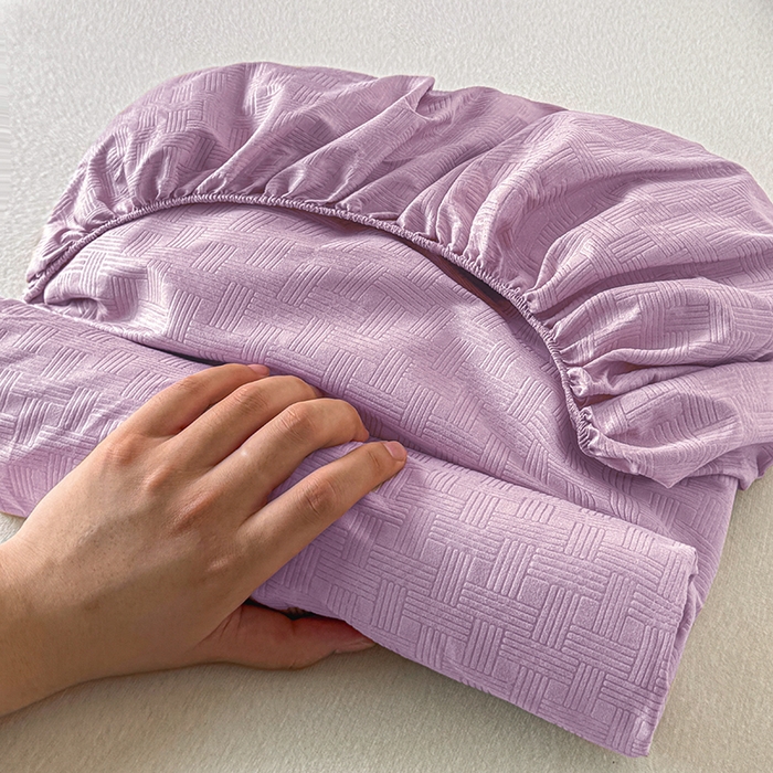 91家纺网 家纺一手货源 找家纺 露梦家纺 2025外贸内销跨境电商亚马逊速卖通磨毛单床笠三件套欧美尺寸多多跨境平台TEMU SHEIN笠高30 雅格-紫色