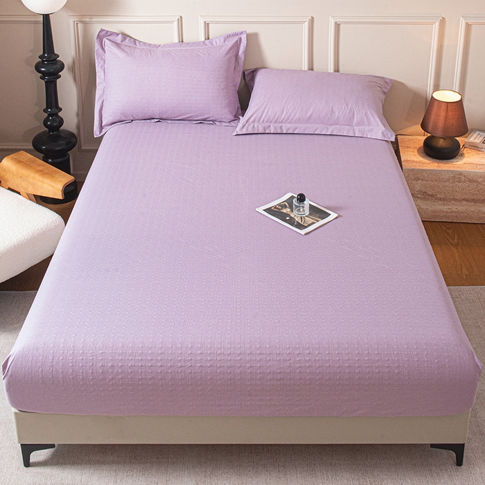 91家纺网 家纺一手货源 找家纺 露梦家纺 2025外贸内销跨境电商亚马逊速卖通磨毛单床笠三件套欧美尺寸多多跨境平台TEMU SHEIN笠高30 雅格-紫色