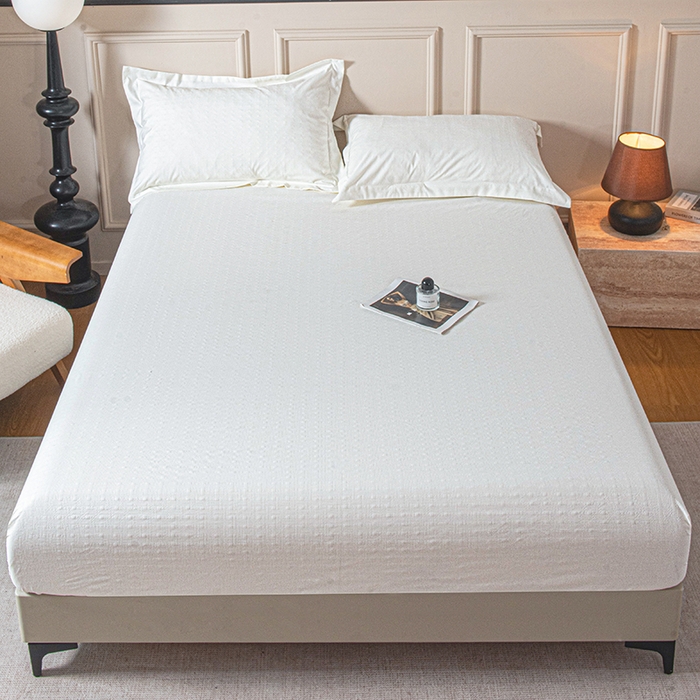 91家纺网 家纺一手货源 找家纺 露梦家纺 2025外贸内销跨境电商亚马逊速卖通磨毛单床笠三件套欧美尺寸多多跨境平台TEMU SHEIN笠高30 雅格-白色